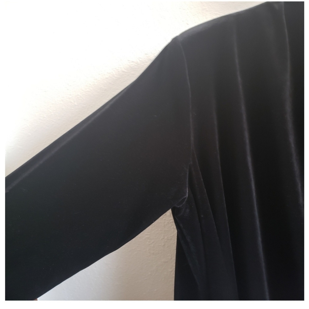 Black Velvet Open Front Cardigan Vintage - Picture 4 of 12